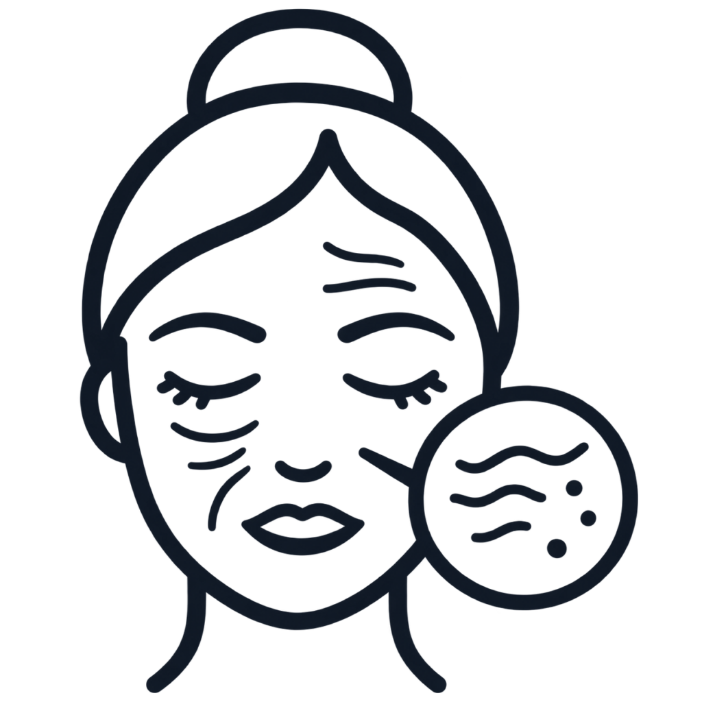 Skin ageing icon